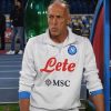 Il vice allenatore del Napoli Marco Domenichini in panchina in Napoli Bologna