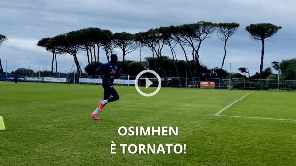 Victor Osimhen tornato ad allenarsi con il Napoli