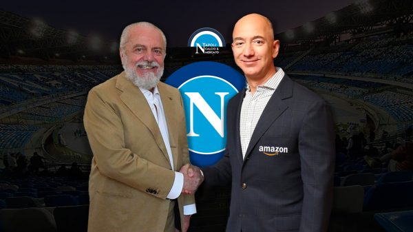 jeff bezos amazon compra il napoli calcio de laurentiis addio cessione societa