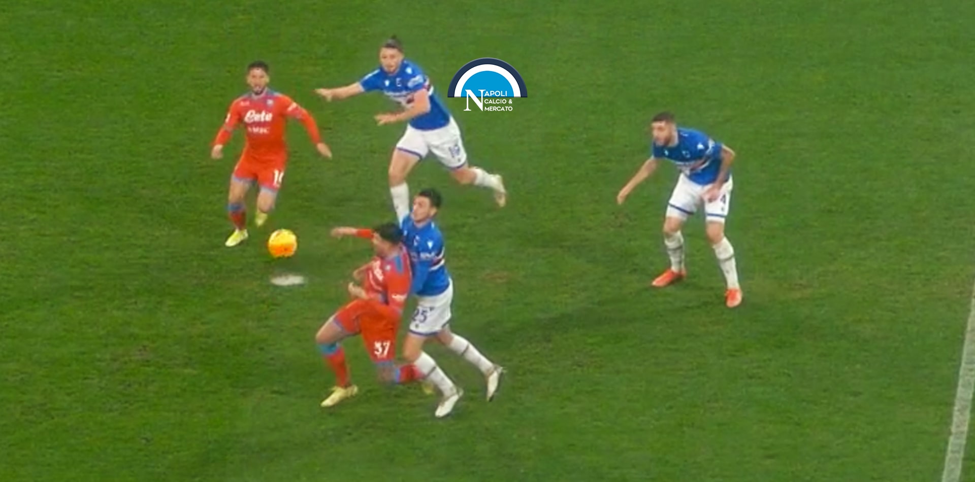 moviola napoli sampdoria rigore petagna gol annullato a juan jesus VAR