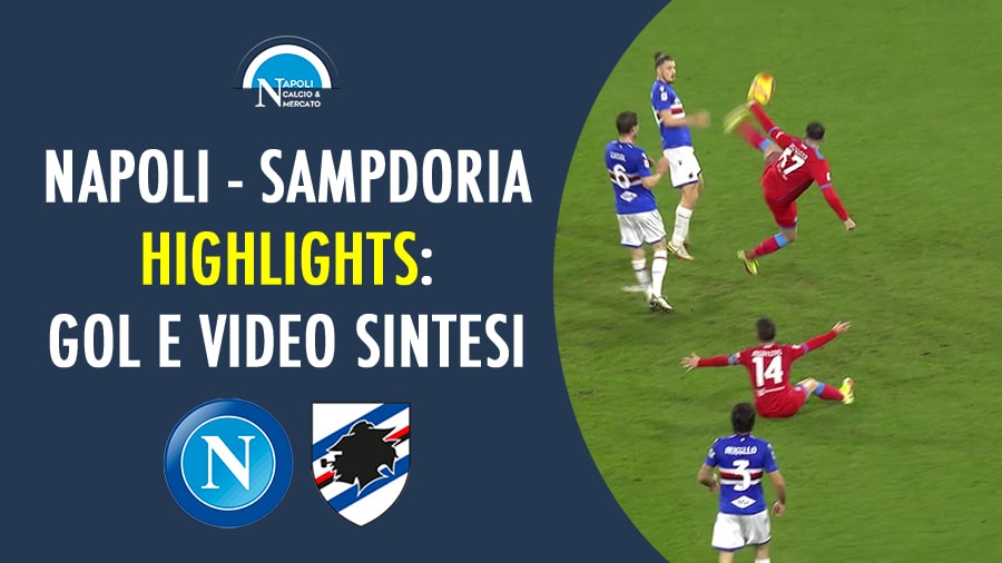napoli sampdoria highlights gol video sintesi petagna samp