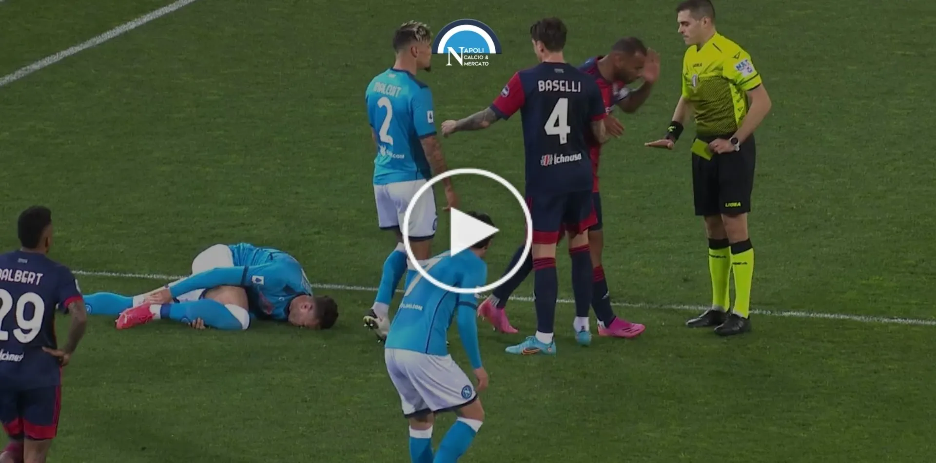 moviola cagliari napoli episodi var arbitro sozza rigore di lorenzo petagna