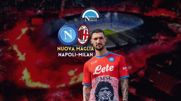 nuova maglia napoli milan maradona game ea7 2022 rossa