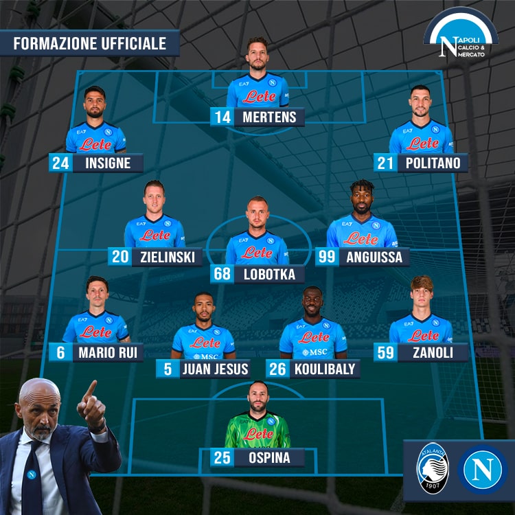 formazioni ufficiali atalanta napoli formazione ufficiale spalletti serie a sscnapoli calcio napoli 24 1926 titolari fabian ruiz out