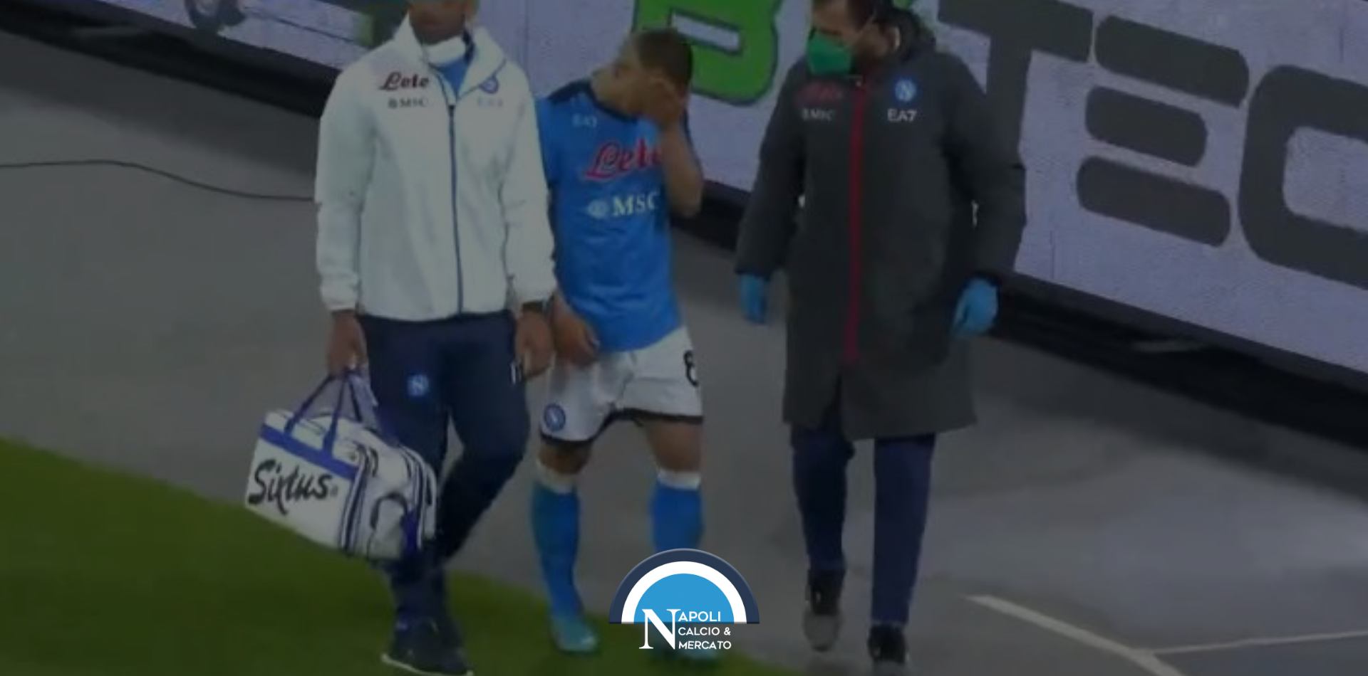 infortunio lobotka napoli roma condizioni flessore coscia destra