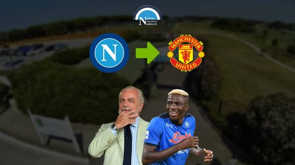 victor osimhen manchester united vertice de laurentiis agente offerta 100 milioni