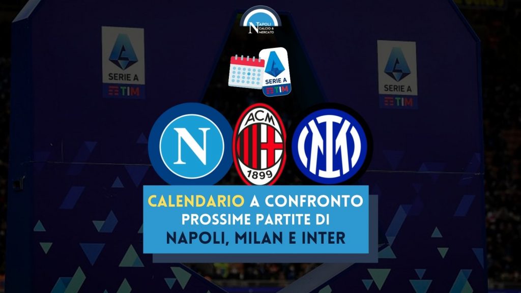 prossime partite calendario a confronto serie a con prossima partita di napoli milan e inter