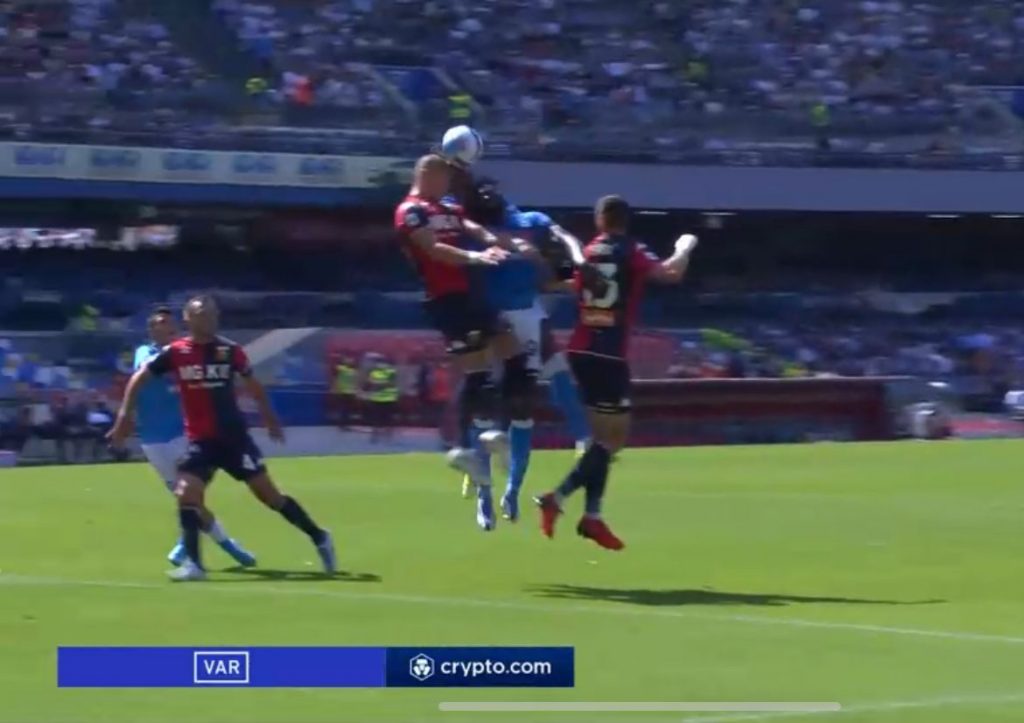 moviola napoli genoa var rigore arbitro fabbri