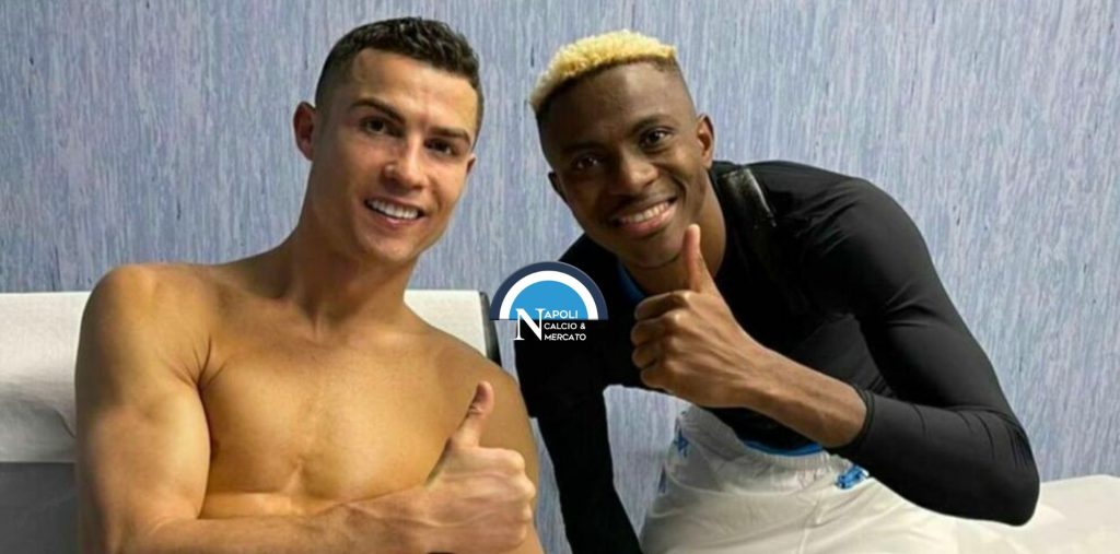 cristiano ronaldo napoli sondaggio calciomercato foto con osimhen