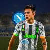 dybala allo stadio maradona con lo scudetto del napoli