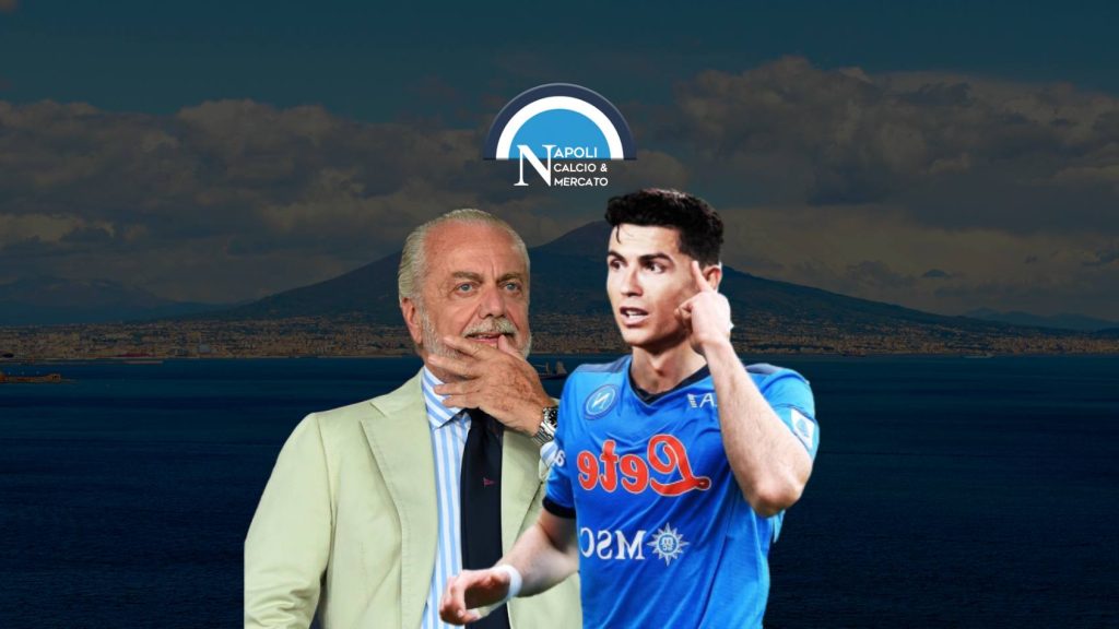 cristiano ronaldo con aurelio de laurentiis presidente del napoli accordo su diritti di immagine