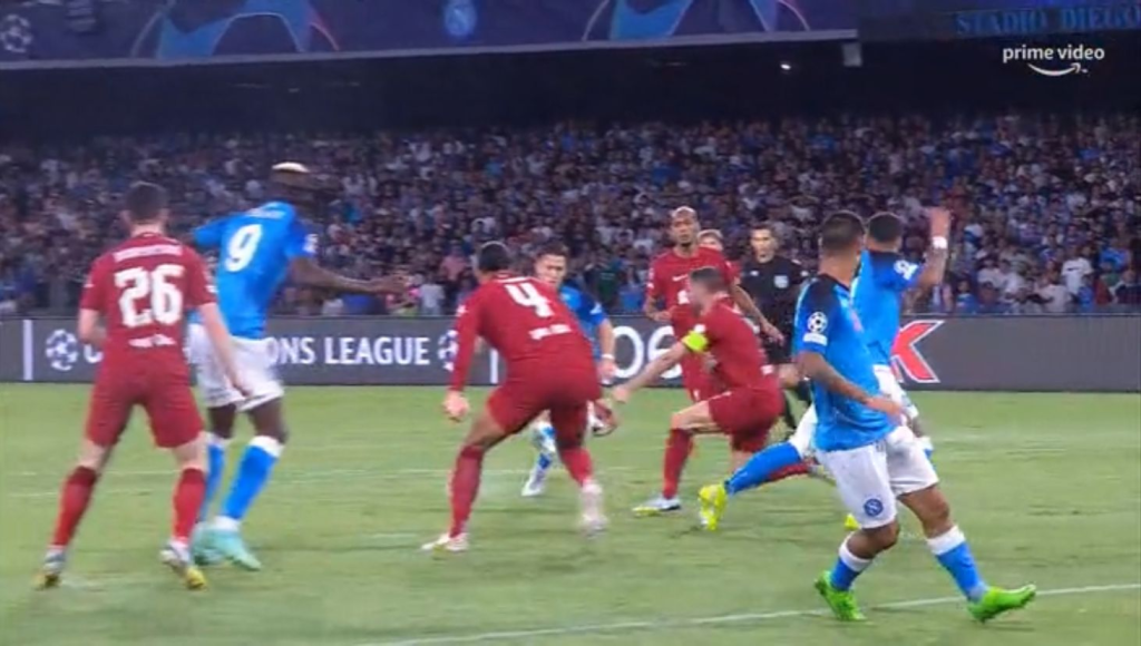 moviola napoli liverpool champions league gol napoli rigore zielinski mani milner