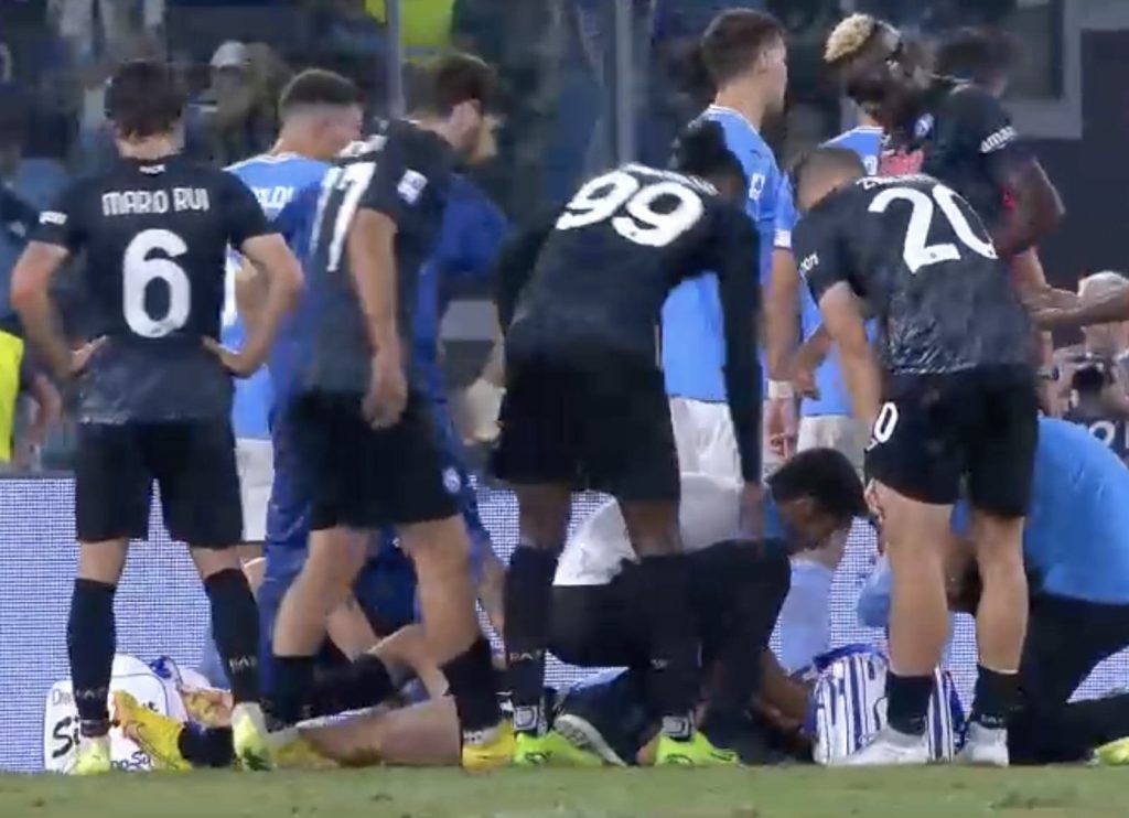 infortunio lozano durante lazio napoli