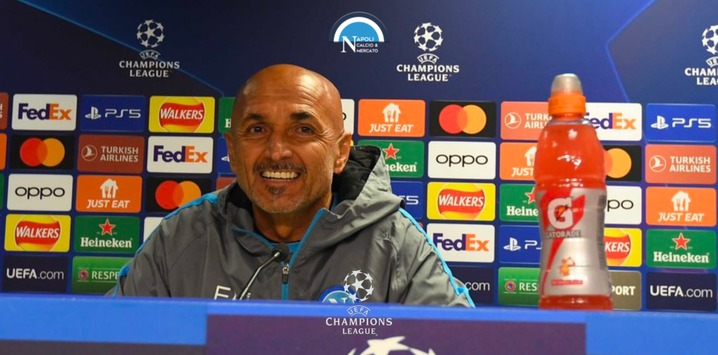 Luciano Spalletti, allenatore della SSC Napoli, in conferenza stampa in Champions League