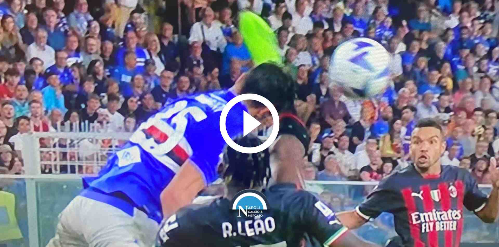 sampdoria milan espulsione leao squalifica napoli giudice sportivo
