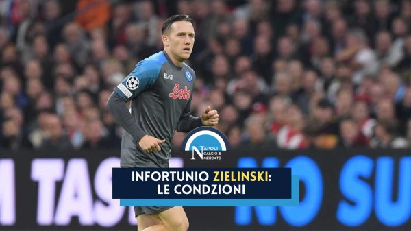 infortunio zielinski ajax napoli condizioni diagnosi comunicato ufficiale champions league