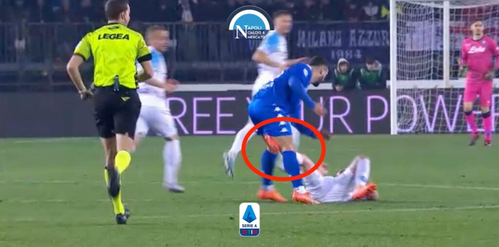 moviola empoli napoli rosso mario rui espulsione