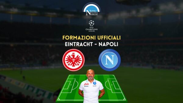 formazioni ufficiali eintracht napoli champions league ottavi di finale spalletti titolari scelte