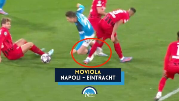 moviola napoli eintracht francoforte rigore zielinski var