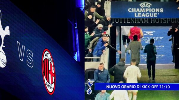 tottenham milan ritardo uefa champions league fischio d'inizio ritardato motivo