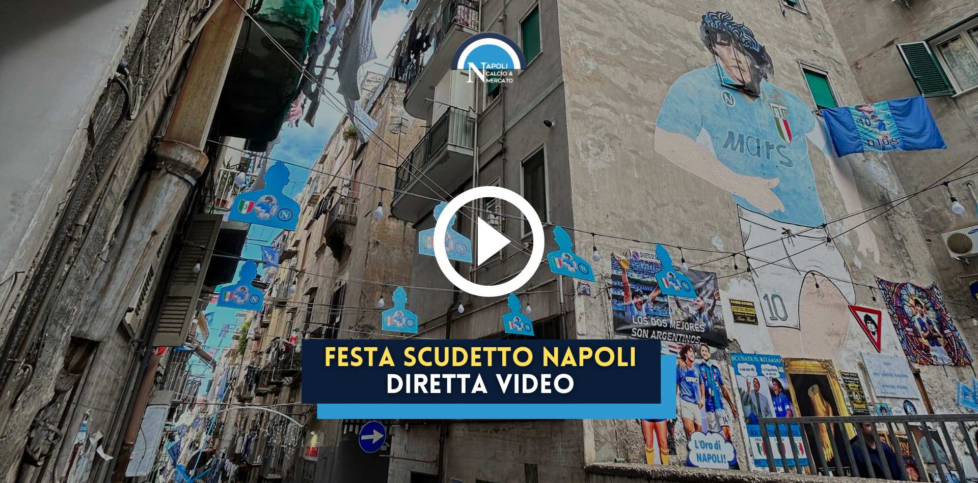 festa scudetto napoli diretta live video