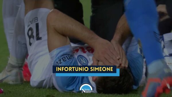 infortunio simeone lecce napoli diagnosi tempi di recupero ultime notizie